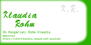 klaudia rohm business card